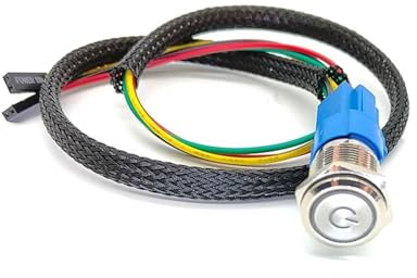 Switian PC Power Reset Schalter Computer Power Button Kabel LED Kabel Wire Kit Montage für Computer(Blau/19mm/60cm)