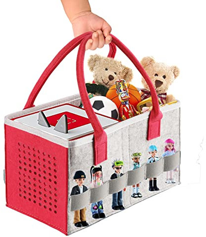 ThxYour Tragetasche für Toniebox Audio Player Starter Set, Aufbewahrungstasche für Tonies Figur, Falttasche für Kinder Toniebox Zubehör Reise Tragetasche (Rot)