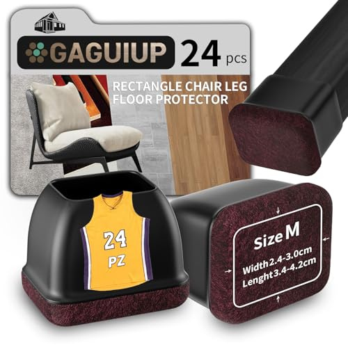 Stuhlbeinkappen rechteckige, Bodenschoner für Stühle, Schutzkappen für Stuhlbeine mit Filz,Silikon Stuhlbeinschoner Zum Schutz von Böden, für Bett, Stuhl, Möbelbeinschoner für Hartholzböden.