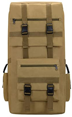 SHTGOI 120L Große Kapazität Taktische Rucksack Outdoor wasserdichte Klettertasche Armee Fan Wanderrucksack Reiserucksack Trekkingrucksack für Reisen Radfahren Klettern Khaki