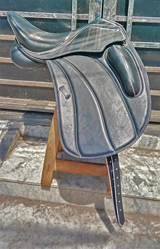 WILD RACE Leather Dressage Monoflap Changeable Gullets Medium Saddle (18)