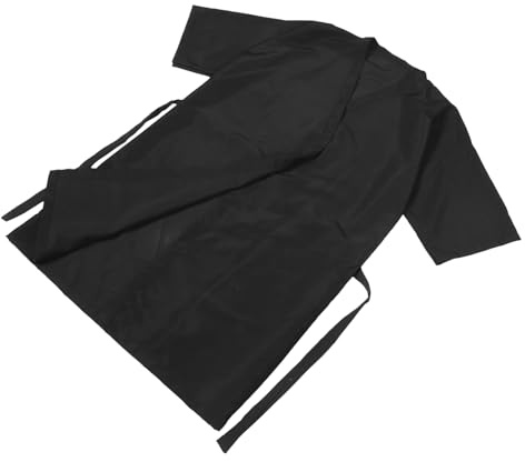 iplusmile Bata De Peluquería Para Clientes Kimono Negro Capa De Corte De Pelo Con Cinturón Ajustable Antiestática Ligera Transpirable Lavable a Máquina Para Salón De Belleza