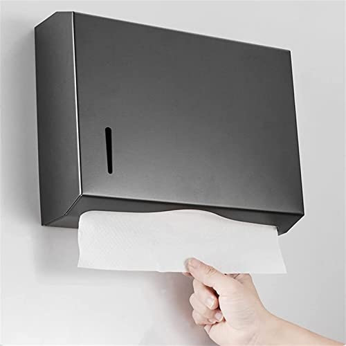 Toilettenpapierhalter, Badezimmer-Toilettenpapierhalter, Badezimmer-Papierhandtuchspender, wandmontierter Bohrpapierhalter, Spender for Toilettenpapier, Küchenpapier-Spenderbox (Farbe: Schwarz)