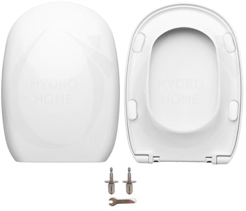 HYDRO HOME Copriwater Compatibile con Pozzi Ginori Easy/Easy02, Tavoletta WC Termoindurente Antibatterica con Chiusura Ammortizzata, Soft Close, Sedile WC robusto, Fissaggio dall’Alto, Bianco