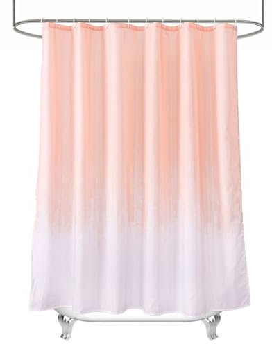 Homxi Duschvorhang Ösen,180 W x 180 H cm,Duschvorhang Rosa Weiß Farbverlauf Polyester Duschhaken Duschvorhang