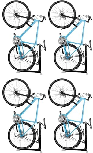 Bike Nook Pro Vertikalt cykelfäste för golvcykel, platsbesparande rack för garage och inomhus, kompatibel med stänkskärmar och korgar, inget hål i väggen