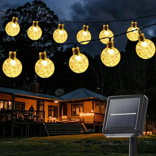 Goodia Solar Lichterkette Aussen 12M 100 Led solar weihnachtsbeleuchtung außen 8 Modi Lichterkette Aussen Solar Wasserfest IP65 für Garten, Terrasse, Balkon, Hochzeit, Partys, Weihnachtsbäumen