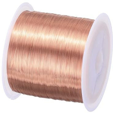 sourcing map Alambre magnético de 0,13 mm, alambre de cobre esmaltado de 2660 pies, bobina de alambre de bobina magnética de 100 g, 155C para transformadores inductores