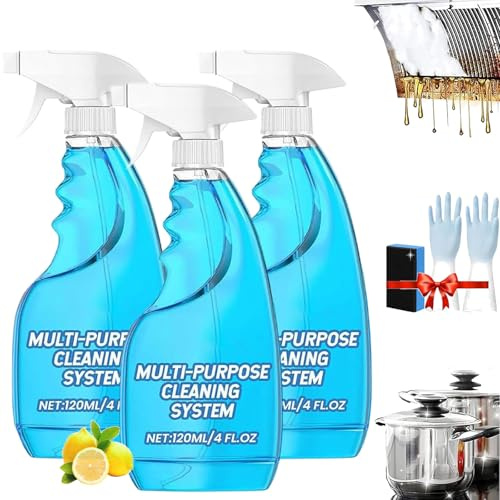 Lot de 3 comprimés pulvérisateurs et flacon pulvérisateur, nettoyant pour four, pulvérisateur de mousse anti-éclaboussures, nettoyant tout usage pour cuisines, comptoirs, fours