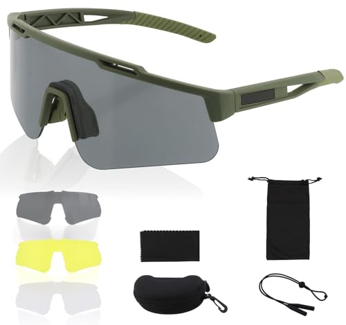 FOCUHUNTER Lunettes tactiques Airsoft anti-buée avec 3 verres interchangeables - Lunettes tactiques pour tir - Protection UV400