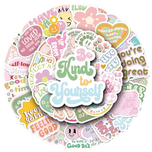100Pcs Pink Motivational Stickers, Waterproof Cute Stickers for Adults Girls,Vinyl Stickers for Laptop Kindle Phone suitcases Journal Inspirational Water Bottles
