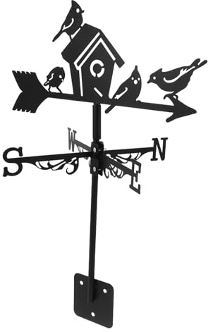 Happyyami 1pièce Maison Oiseaux avec Girouette Indicateur De Direction Vent Étanche pour Jardin Décoration Extérieure Et Outil De Mesure pour Toiture