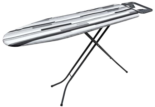 Tabla de Planchar | Altura Regulable | Funda Resistente de Algodón | Gran Superficie 105x30cm | Estructura para Plancha | Ligera Manejable | Patas Antideslizantes. (Black and White)
