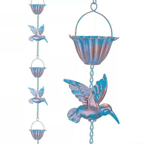 ZAMETTER Chaîne de pluie en forme de colibri pour l'extérieur