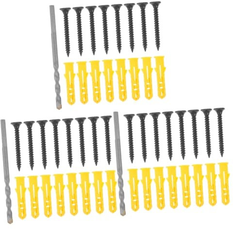 Ciieeo 3 Sätze Wandankern und Betonschrauben für Gipskarton und Betonwände Teiliges Dübel Bohrer für Einfache Installation