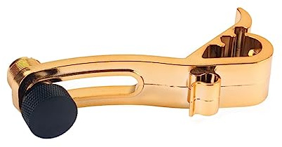 Drum Mikrofon Klemme Verstellbar mit Gewinde für Rim und Snare Montage | Schlagzeug und Percussion, Goldfarben, Kunststoff, 3 Rillenpunkte, Drehbar, mit Mikrofonstativ Halterung