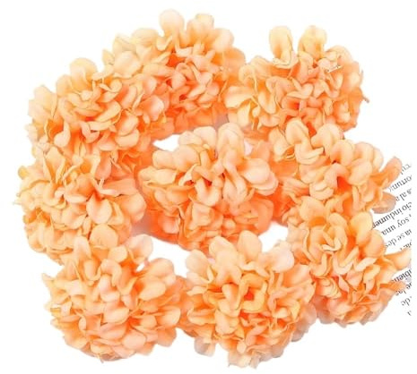 SHXZ 10/20/30 teste di ortensie artificiali, 4 cm, per la decorazione della casa, della stanza, fai da te, accessori per ghirlande nuziali, decorazione per matrimoni (arancione, 20 pezzi)