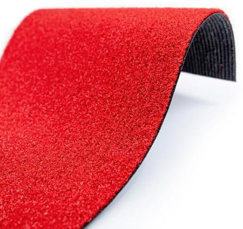 Gazon synthétique - Event classé feu et certifié GRS - Rouge - 8 mm - Rouleau de 2m x 6m