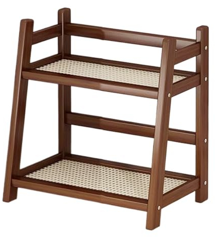Soporte para tazas - Portavasos de café de 10,4 x 7,1 x 11,2 pulgadas, organizador de estilo ratán, portavasos de madera | Expositor multifuncional de mostrador con encanto rústico para la