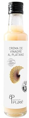 Platé Crema de Vinagre de Plátano 250 ml | Aderezo artesanal, natural y versátil | Ideal para ensaladas y recetas con sabor canario | Elaborado en Canarias, vegano y sin gluten
