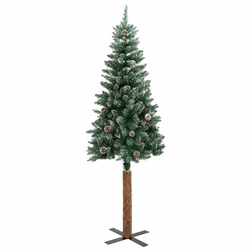 Albero di Natale Artificiale, Vero Legno e Coni, Materiale PVC, Decorazioni per la Casa Moderne per Le Vacanze in Ufficio (210 x 77 Centimetri)
