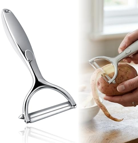 Universalschäler edelstahl,Premium Küche Ultrascharfer Obstschäler,Kartoffelschäler Y förmiger Gemüseschäler,Edelstahl Kartoffelschäler Gurken, Karotten & Spargel Zitrusfrüchte