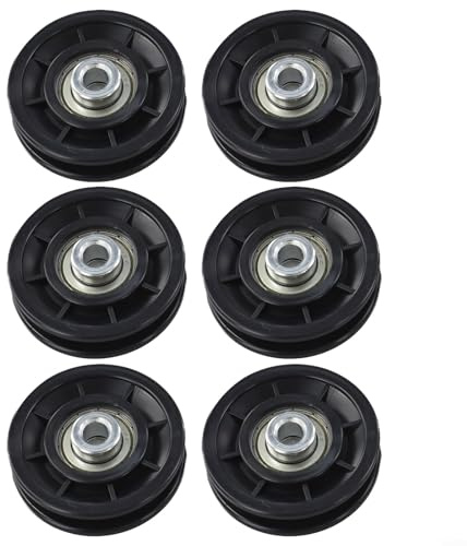 6 Stück Seilrolle, Umlenkrolle, Universallager Riemenscheibe für Gym Fitnessgeräte Ersatzteil Garagentor Kabelmaschine-Drahtseilrolle(70mm)
