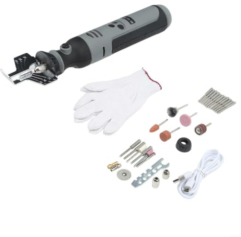 Rechargeable Cordless Chainsaw Sharpener Electric Handheld Grinder 180W 3.6V Variable 8000-35000 RPM Multi-Function Tool Kit for Chain Sharpening Wood Stone Drilling Sanding Polishing