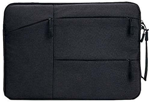 Funda Bolso 15 Pulgadas para Laptop, Portátiles, macbook, Notebook, ultrabook y MacBook Manga Bolsa Blanda Protectora Acolchado con Cremallera y Asa,Negro