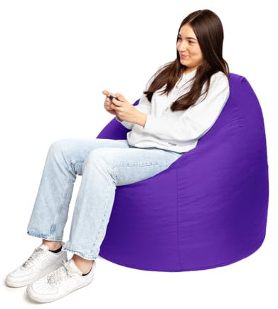 PATCH HOME Sitzsack Tropfenform - 3 Größen - 25 Farben XXL - Höhe 115cm, Durchmesser 95cm Lila