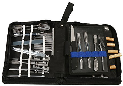 Utensili da taglio da cucina, 1 set 46 pezzi in acciaio resistente alla ruggine portatile durevole kit di utensili da intaglio per frutta verdura cibo intaglio intaglio scalpello