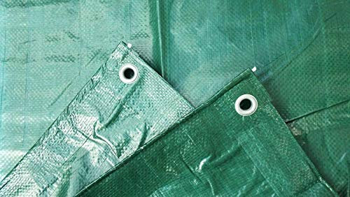 Gardiflex 3M x 4M GREEN REINFORCED TARPAULIN MESH & EYELETS WATERPROOF COVER + 6 FREE BUNGEES