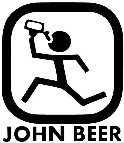 SUIFENG Autoaufkleber 13.4Cmx15.2Cm John Beer Decal - Lustige Autoaufkleber Motorrad Dekorieren Aufkleber Schwarz Splitter