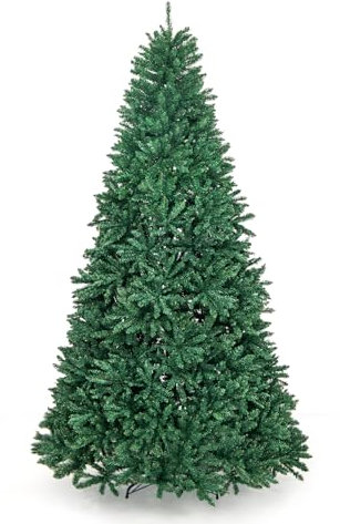COSTWAY Albero di Natale 180/225/275 cm, Albero di Natale Artificiale Realistico e Denso con 1355/2254/3594 Rami e Base in Metallo, Decorazione Natalizia per Casa, Ufficio e Negozio (275 cm)