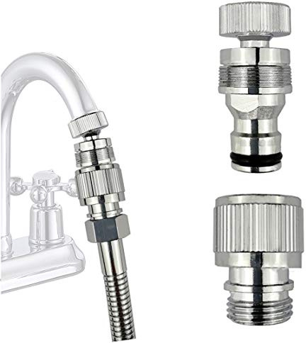 Schnellanschluss für Spülmaschine, Waschmaschine, Duschschlauch, Gartenschlauch (3/4GHT) Schnellanschluss, für Badezimmer/Küche, Spüle auf Schlauchadapter, Wasserhahnschlauch, Spüle Schnellanschluss