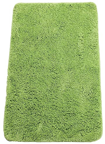 Brandsseller Badezimmerteppich 60x90 cm Badvorleger Badematte Badteppich rechteckig Chenille rutschfest saugstark maschinenwaschbar - Grün