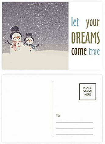 Weihnachts-Postkarten-Set mit Schneemann, Schneeflocke, Festival, Traum kommen wahr, 20 Stück