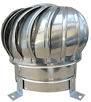ZAQYCM Schornsteinabdeckung Dachentlüftung Dach Windturbine Abdeckung, Für Schornstein, Kleines Haus, Dachboden Und Badezimmer, Edelstahl Schornstein Wasserdicht Ventilator (Size : 400mm/15.7 in)