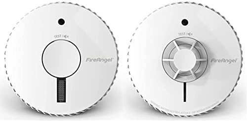 FireAngel Optical Smoke Alarm with Escape Light & 3 Year Replaceable Batteries, FA6611-R, White & FireAngel Heat Alarm with 10 Year Sealed For Life Battery, FA6720-R