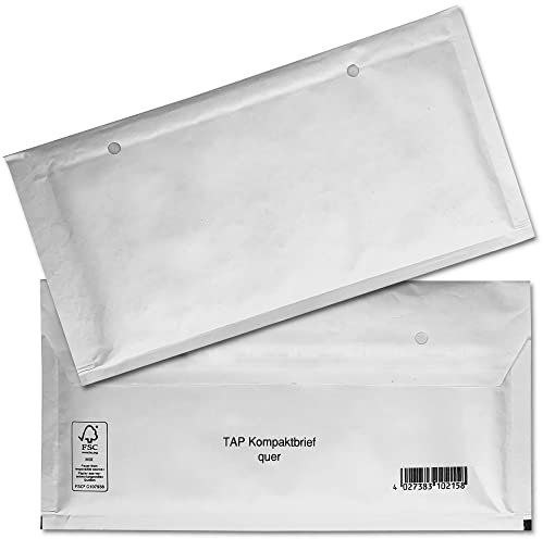 20 Kompaktbrief Luftpolster Versandtaschen Umschläge quer (Din Lang, ca. 235 x 125 mm) selbstklebend