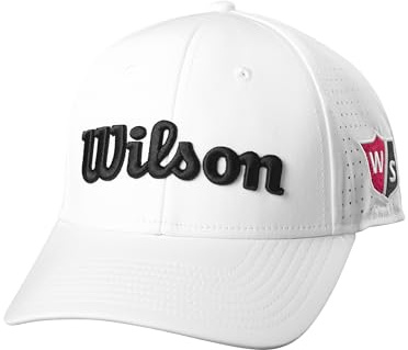 Wilson Kappe, W/S Performance Mesh Cap, Mit atmungsaktivem Netzmaterial, Golf-Zubehör für Herren, Weiß