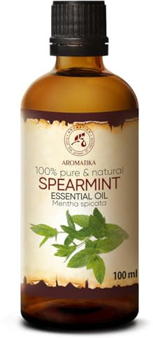 Aceite Esencial de Menta Verde 100ml - Mentha Spicata - 100% Puro y Natural - Aceites Esenciales de Menta Verde para Sauna - Spa - Relajación - Difusor Aromático - Lámpara de Aroma