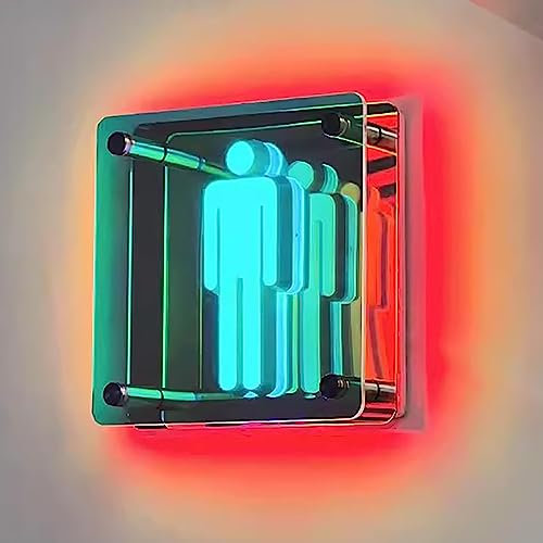 TsoLay Insegna Luminosa per Toilette Personalizzata, Luci al Neon per Toilette WC 25 * 25 Cm con Luci E Base Symphony, per Ufficio, Hotel, Centro Commerciale, Toilette