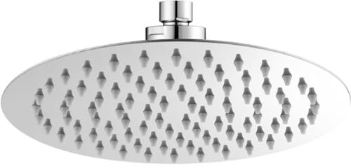 VIVIIHOO Testa doccia a pioggia 8Pollici Regolabile Testa Doccia Lime Ugello per Doccia Risparmio Acqua Lucidato Specchio Effetto Soffione con Funzione Doccia A Pioggia (Shower Head Large,Shower Head)