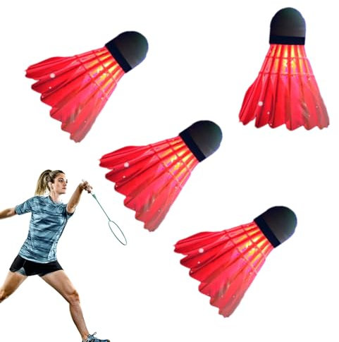 bellv LED-Federball | Stabiler Federball mit Lichtern – Elastischer Badminton für Draußen, Innenhöfe, Hinterhöfe, Familienspielabende, Badminton