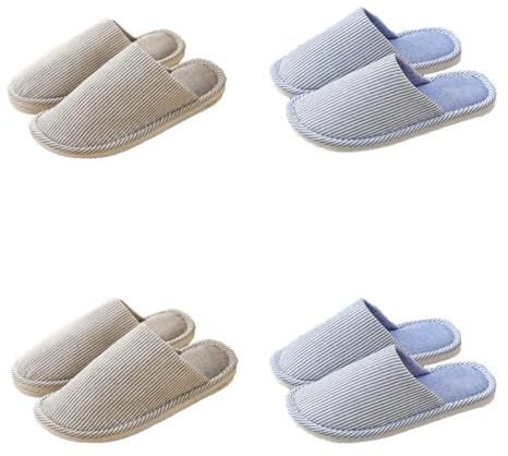 Teceyfeet Set di Ciabatte Ospiti, 4 Paia di Pantofole Ospiti Pantofole Getta Lavabili Pantofole per Ospiti Ciabatte in feltro di alta Qualità Unisex Ciabatte per Viaggi, Hotel, Spa, Ospiti