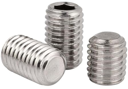 Tornillos prisioneros M3 x 16 mm con hexágono interior con cono truncado, acero inoxidable, plata, ISO4026, 100 unidades, M3, acero inoxidable