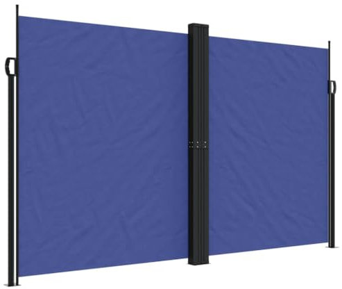 vidaXL Seitenmarkise, Wandmarkise mit PU-Beschichtung, Sichtschutz für Balkon Terrasse Garten, Windschutz Markise, Ausziehbar Blau Polyester