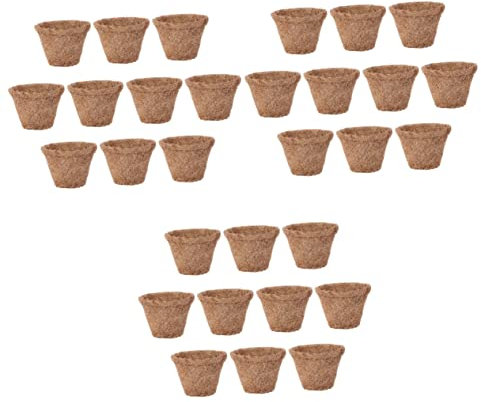 BESPORTBLE 30 STK Kokospalmen pfannen Pflanzer sämaschine Abdeckung für Blumentöpfe Faserbecher Zimmerpflanzen Anlage Blumentopf-Ornament Pflanzmatten Kindergarten Tablett Setzling Blumenkorb
