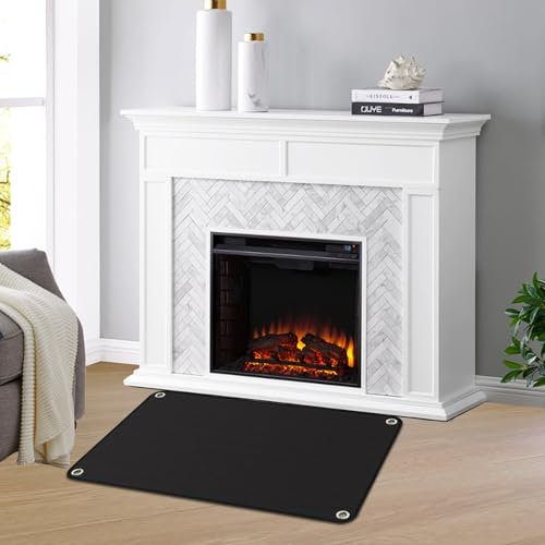 Tappeto Ignifugo, Tappetino Barbecue Fibra di Vetro al Silicone, Pannello Ignifugo Resistente al Calore Fino a 650°C, appeto Protettivo per Pavimento, per Barbecue e Campeggio (100 * 120CM)